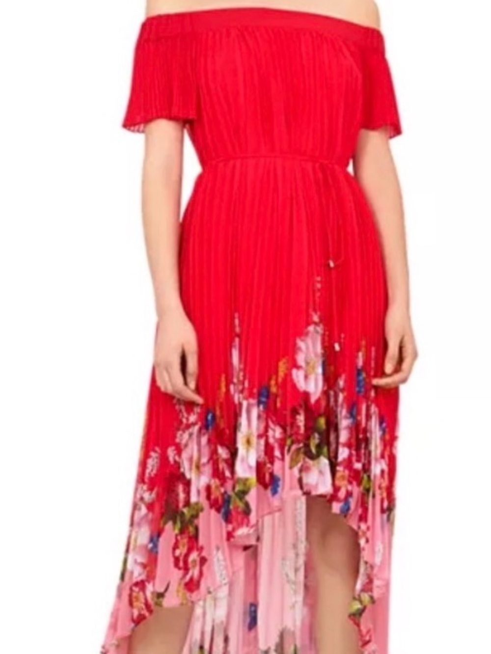 Ted Baker Gillyy berry Sunday off shoulder Red Dress size 2
